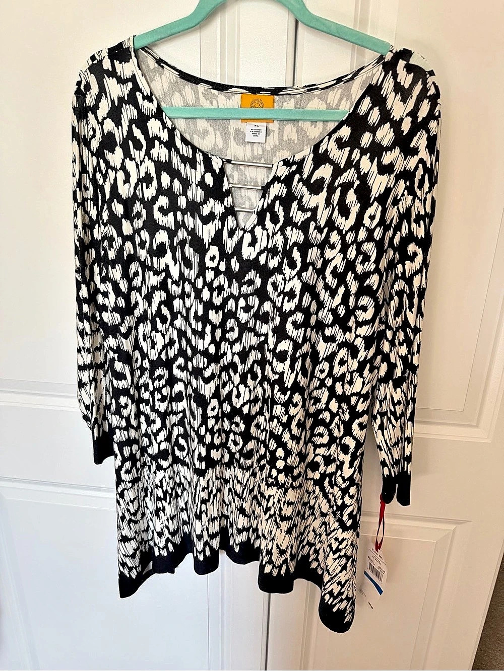 Ruby Rd. Abstract Print Black & White XL